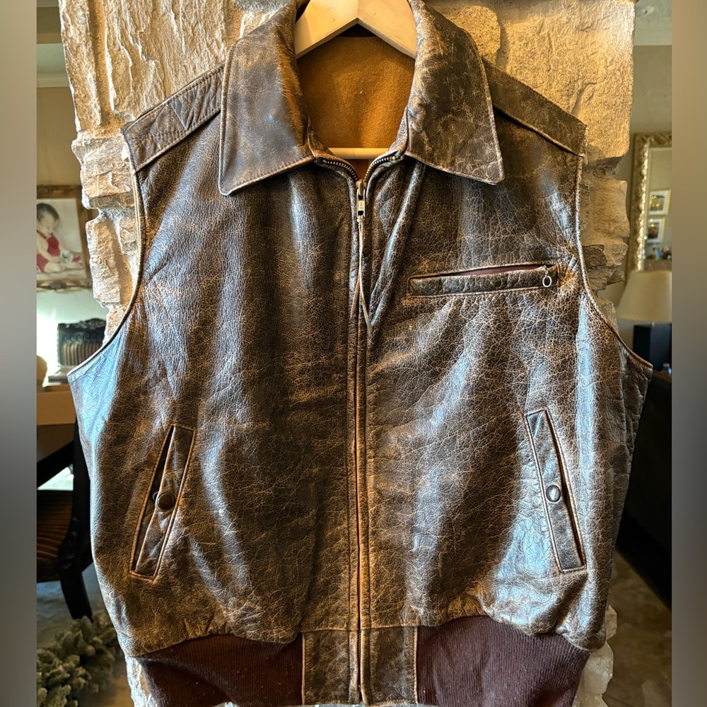 Men's Brown Distressed Leather Jacket